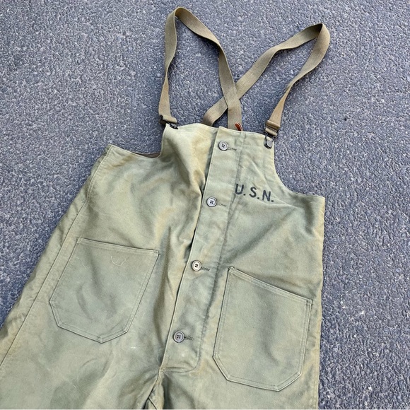 WWII Era U.S.N. United States Navy Deck Overalls Medium - Picture 2 of 7